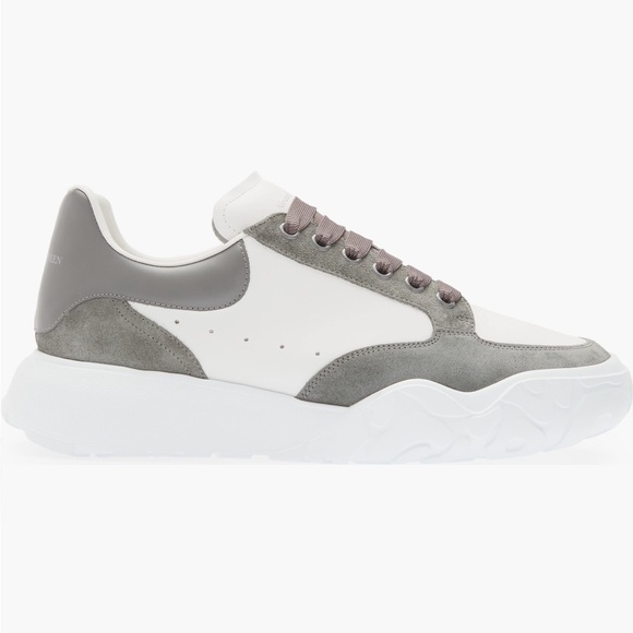 Alexander McQueen Oversized Court Trainer in White/Arctic Grey, Sz 10 - Picture 3 of 11